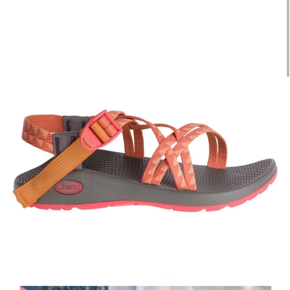 CHACO ZX/1 Classic Women's orange strappy sandals shoes size 6 preloved
